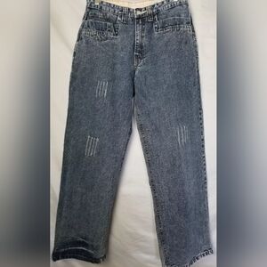 Levi's Acid Wash 80's Wide Leg High Waist Jeans Distressed Denim Size 30 Vtg